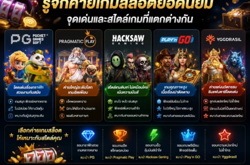 รู้จักค่ายเกมสล็อตยอดนิยม จุดเด่นและสไตล์เกมที่แตกต่างกัน